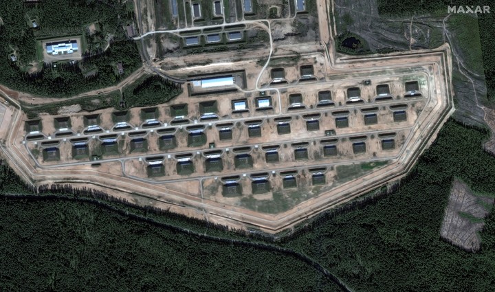 En una imagen facilitada por Maxar Technologies, un depósito de municiones en Toropets, Rusia, el 7 de septiembre de 2024. (Imagen de satélite ©2024 Maxar Technologies vía The New York Times)