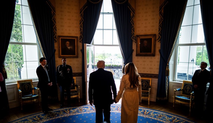 Melania Trump sólo ha aparecido en un puñado de actos oficiales desde que su marido asumió el cargo en enero. Foto Doug Mills/The New York Times