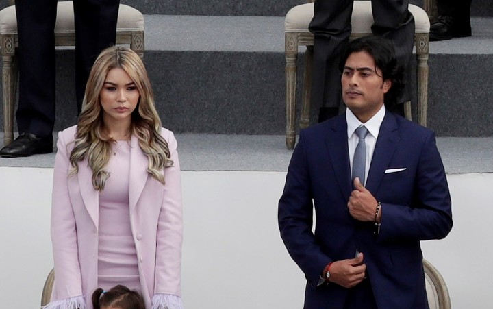 Nicolás Petro, en agosto de 2022, junto aa su su exesposa, Daysuris Vásquez. Foto EFE/ Carlos Ortega