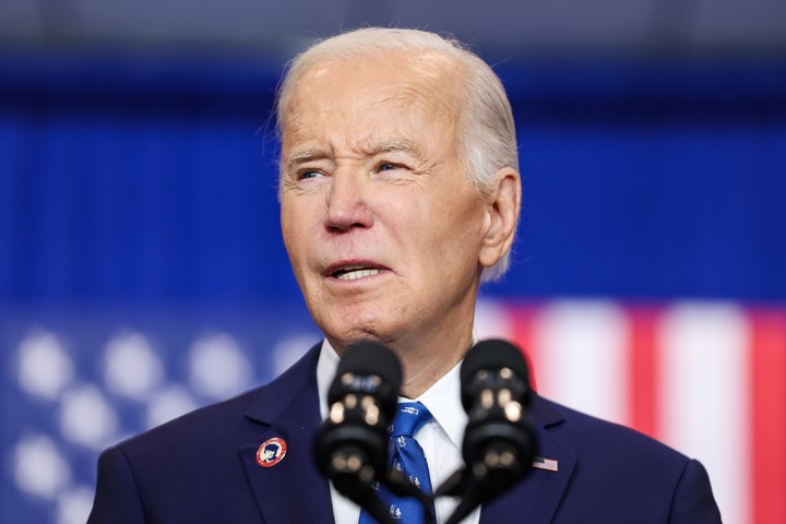 El expresidente de Estados Unidos Joe Biden durante un evento en el Departamento de Trabajo en Washington (Estados Unidos). Foto EFE